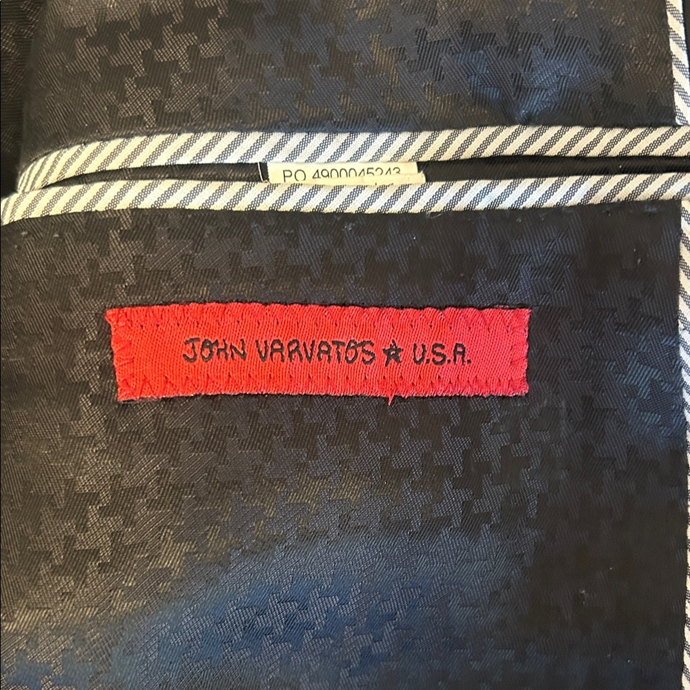 John Varvatos Black and Gray Houndstooth Jacket